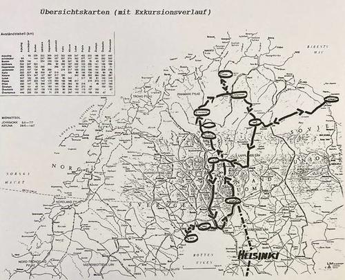 Exkursionsverlauf von 1991 Bildquelle: FU Berlin, UA, Bestand ZI OEI, Sig. 271a