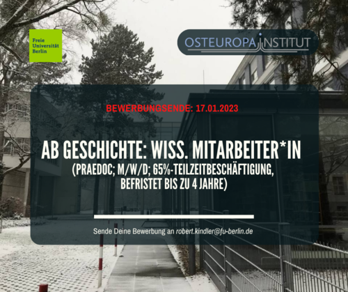 AB Geschichte: Wiss. Mitarbeiter*in (Praedoc; m/w/d)