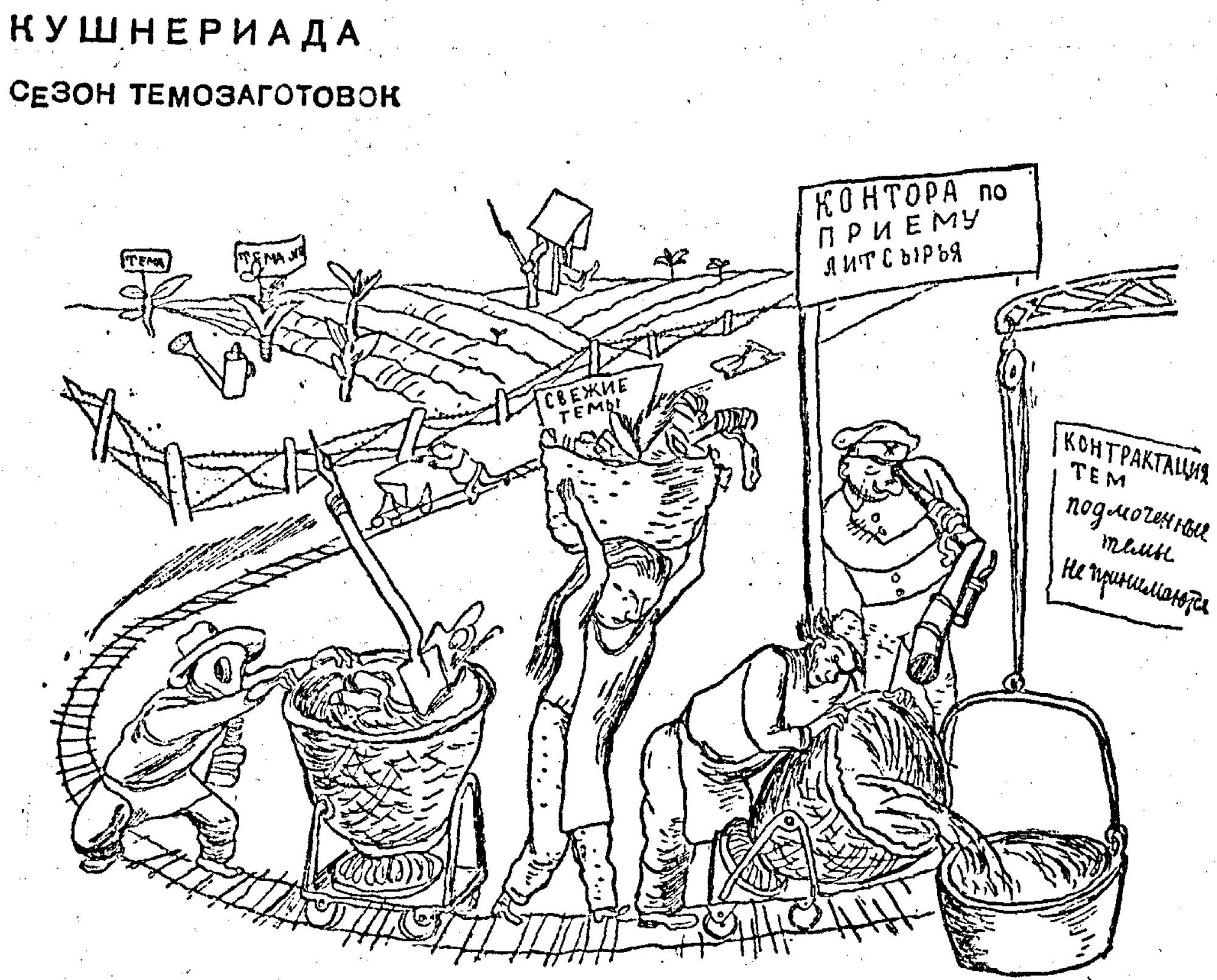 Kukriniksy: Rohstoffe der Literatur (1931)