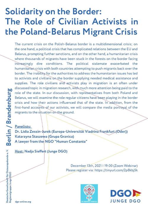DGO discussion on the Poland-Belarus Migrant Crisis