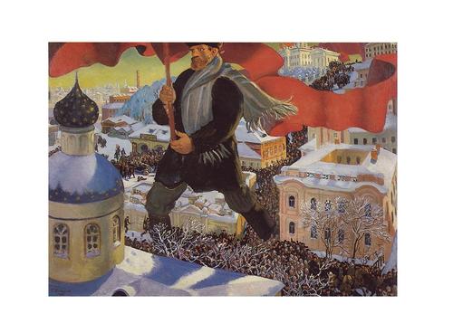 The Bolshevik by Boris Michailowitsch Kustodijew