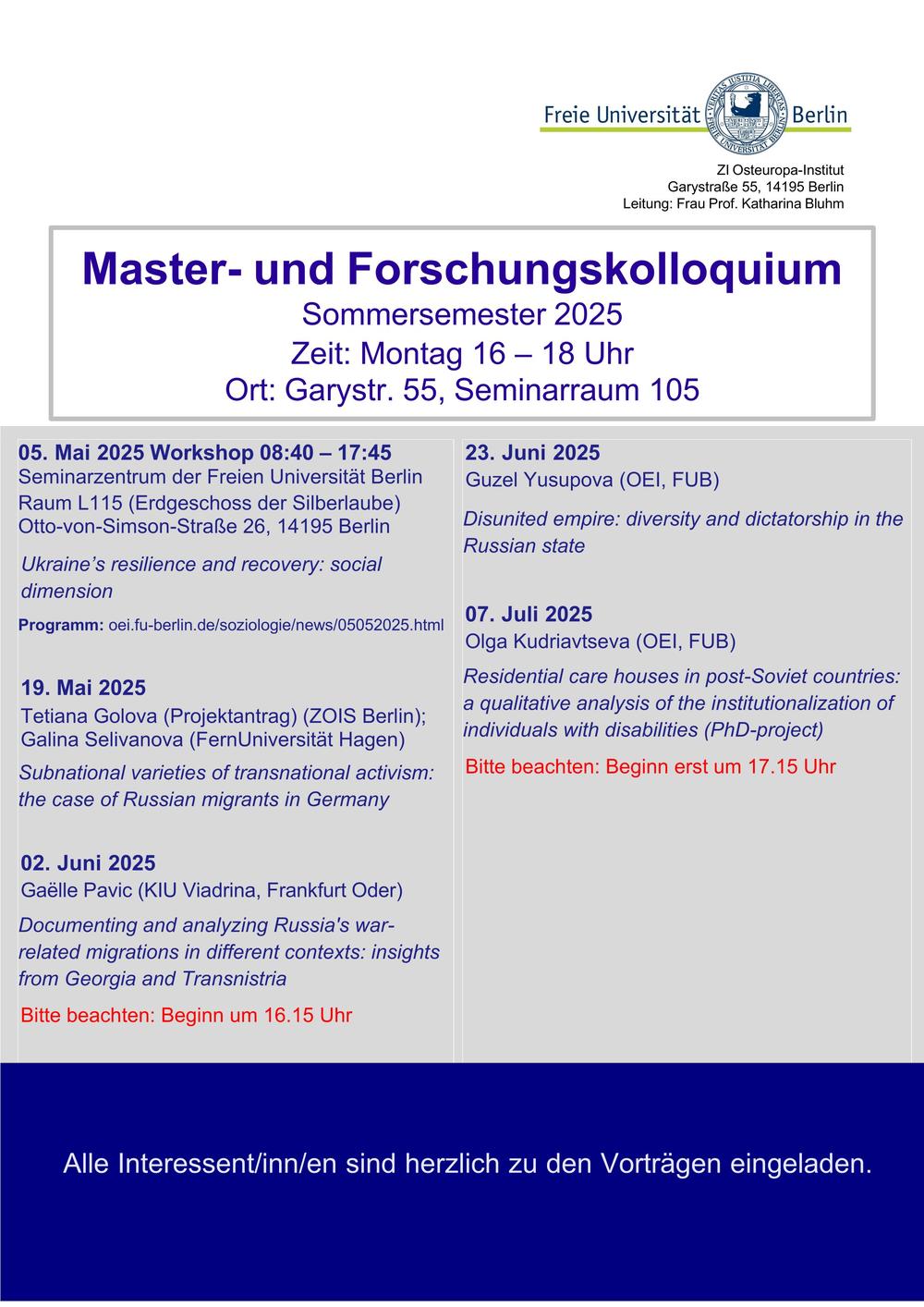 Poster Kolloquium Sommer 2025