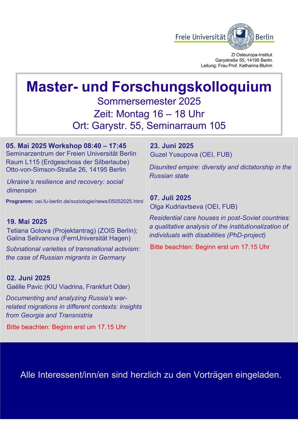 Poster Kolloquium Sommer 2025