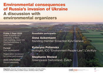 Environmental consequences of Russia's invasion of Ukraine (Bern, September 2022)